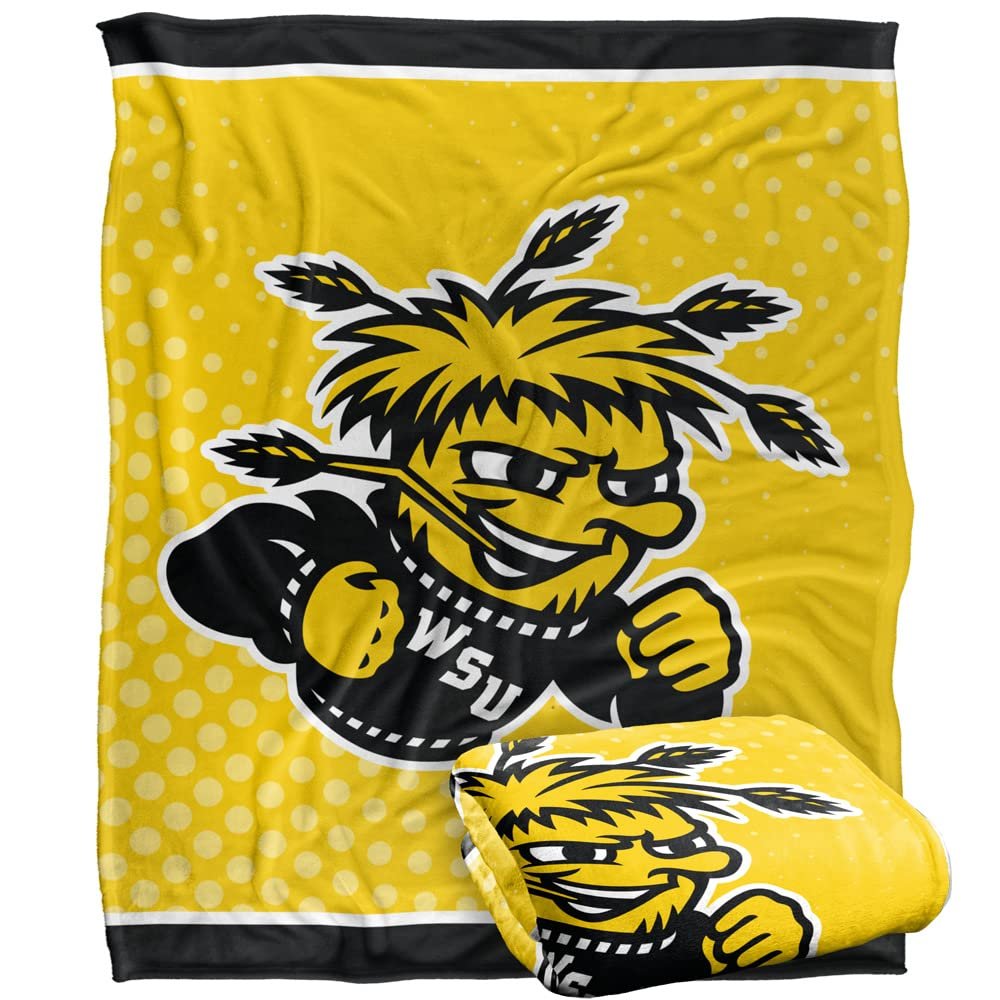 Wichita State Shockers Blanket, 50"x60", Logo Dots, Silky Touch Super Soft Throw