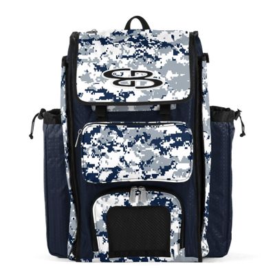 Boombah Catchers Superpack Bat Bag Digital Camo Navy/Gray - 23-1/2" x 13-1/2" x 9-1/2" - Multiple Colors - Holds 4 Bats - Backpack Version (no Wheels)