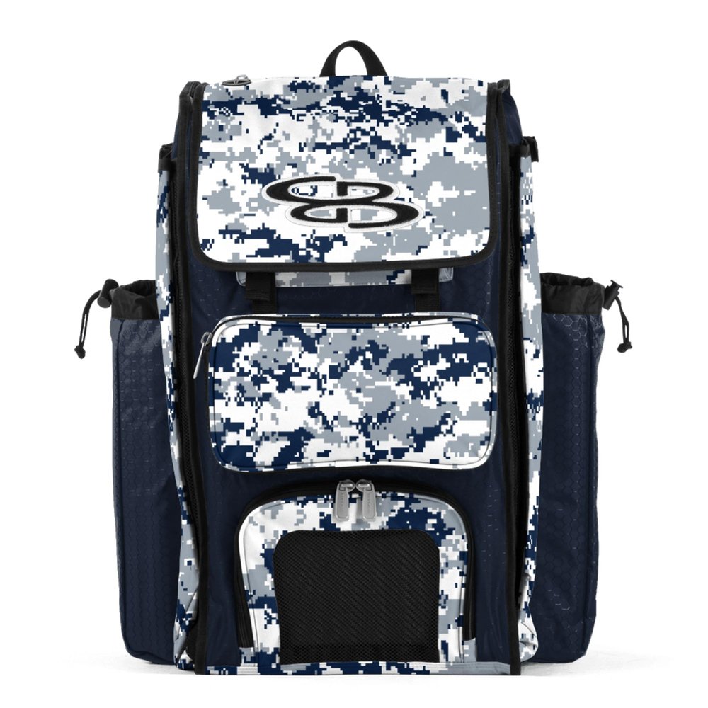 Boombah Catchers Superpack Bat Bag Digital Camo Navy/Gray - 23-1/2" x 13-1/2" x 9-1/2" - Multiple Colors - Holds 4 Bats - Backpack Version (no Wheels)