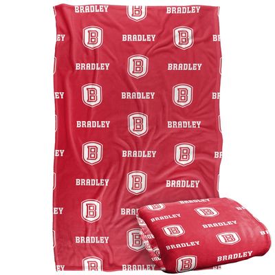 Bradley University Braves Blanket, 36"x58", Logo Pattern, Silky Touch Super Soft Throw
