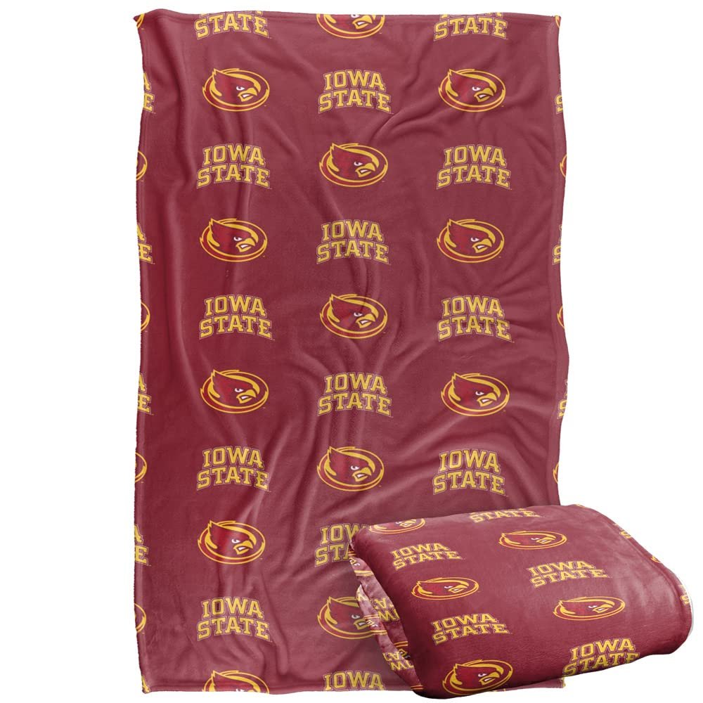 Iowa State University Cyclones Blanket, 36"x58", Logo Pattern, Silky Touch Super Soft Throw
