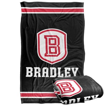 Bradley University Braves Blanket, 36"x58", Primary Logo Stripes, Silky Touch Super Soft Throw