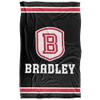 Bradley University Braves Blanket, 36"x58", Primary Logo Stripes, Silky Touch Super Soft Throw view 2