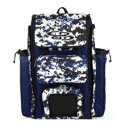 Boombah Catchers Superpack Bat Bag Digital Camo Royal/Black - 23-1/2" x 13-1/2" x 9-1/2" - Multiple Colors - Holds 4 Bats - Backpack Version (no Wheels)