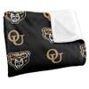 Oakland University Golden Grizzlies Blanket, 50"x60", Logo Pattern, Silky Touch Super Soft Throw view 3