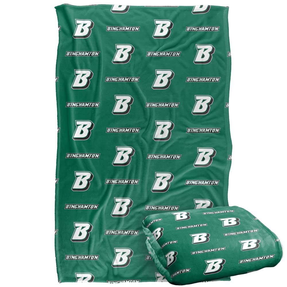 Binghamton University Bearcats Blanket, 36"x58", Logo Pattern, Silky Touch Super Soft Throw
