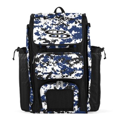 Boombah Catchers Superpack Bat Bag Digital Camo Black/Royal - 23-1/2" x 13-1/2" x 9-1/2" - Multiple Colors - Holds 4 Bats - Backpack Version (no Wheels)