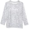HUK Kids' Standard Pursuit Long Sleeve Sun Protecting Fishing Shirt, Running Lakes-Overcast Grey, Small view 1