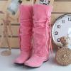 Women's Snow Boots Knee High Fashion Solid Pointed Toe Strap Tassel Keep Warm Slip on Long Boots Winter Comfortable Non-slip Outdoor Boots Shoes view 3
