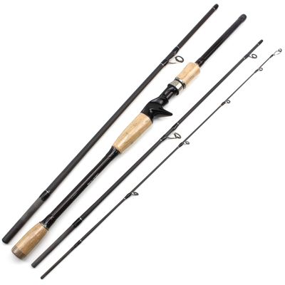 2.1M 2.4M 2.7MLure Rod Carbon Wood Handle 4-Section Fishing Rod M Power 12-25lb Fishing Lure 10-25g Ultralight Fishing Rod Travel Rod Trout Rod Surf Fishing ZYHYD