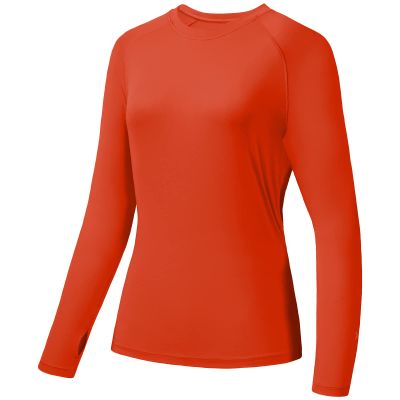 BASSDASH Womens UPF 50+ UV Sun Protection T-Shirt Long Sleeve Fishing Hiking Performance Shirts Orange
