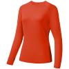 BASSDASH Womens UPF 50+ UV Sun Protection T-Shirt Long Sleeve Fishing Hiking Performance Shirts Orange view 1