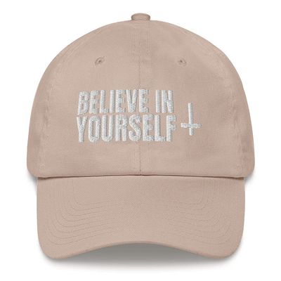 Believe in Yourself Atheist Atheism Satanist Embroidered Dad Hat Adjustable Cotton Cap Stone