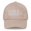 Believe in Yourself Atheist Atheism Satanist Embroidered Dad Hat Adjustable Cotton Cap Stone view 1