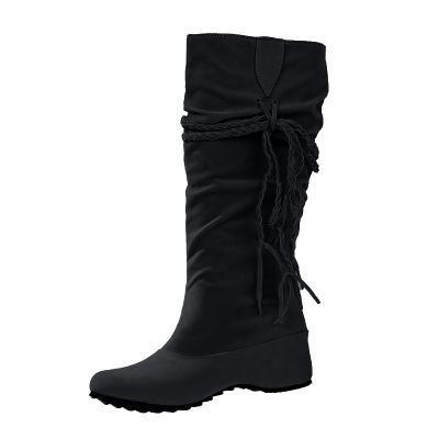 Women's Snow Boots Knee High Fashion Solid Pointed Toe Strap Tassel Keep Warm Slip on Long Boots Winter Comfortable Non-slip Outdoor Boots Shoes