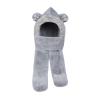Kids Winter Hat Scarf Mittens 3 in 1 Faux Fur Hat Hooded Scarf Earflap Cap Neck Warmer Fuzzy Hoodie Ski Snow Cap Gloves Set view 2