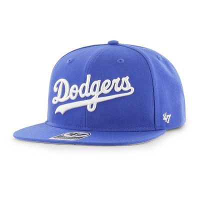 47 Los Angeles Dodgers Hat Mens Womens Adjustable Baseball Cap, Script Logo, Structured Fit, Royal Blue, One Size