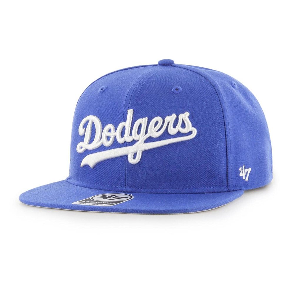 47 Los Angeles Dodgers Hat Mens Womens Adjustable Baseball Cap, Script Logo, Structured Fit, Royal Blue, One Size