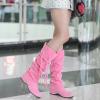 Women's Snow Boots Knee High Fashion Solid Pointed Toe Strap Tassel Keep Warm Slip on Long Boots Winter Comfortable Non-slip Outdoor Boots Shoes view 2