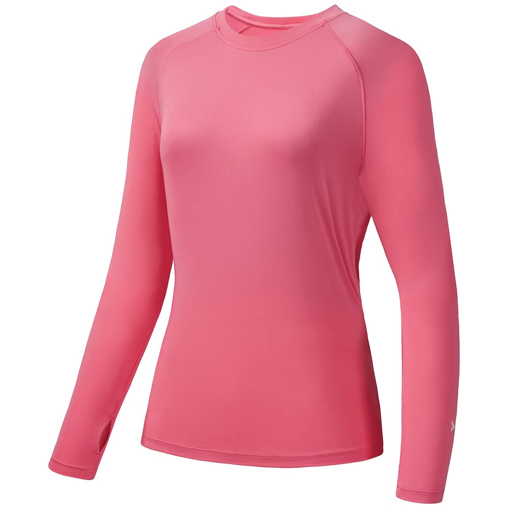 BASSDASH Womens UPF 50+ UV Sun Protection T-Shirt Long Sleeve Fishing Hiking Performance Shirts Pink