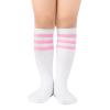 American Trends Toddler Girl Socks Knee High Tube Baseball Football Long Sports Soccer Socks for Child Girls 1 Pack White Pink 3-6 Years view 1