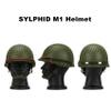 SYLPHID Outdoor Green WW2 US M1 Helmet Steel Field with Net Cover cat Eye Belt view 4