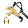 AMEYXGS Archery Compound Release Aids 3/4 Fingers Automatic Bow Release Trigger Thumb Release with Metal D Loop for Compound Bow Accessory (Gold) view 1