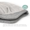 Camptrace Toddler Baby Winter Hat Warm Fleece Lined Knit Kids Hat with Earflap Infant Newborn Pom Beanie Knit Cap Girls Boys Grey view 3