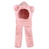 Kids Winter Hat Scarf Mittens 3 in 1 Faux Fur Hat Hooded Scarf Earflap Cap Neck Warmer Fuzzy Hoodie Ski Snow Cap Gloves Set view 2