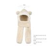 Kids Winter Hat Scarf Mittens 3 in 1 Faux Fur Hat Hooded Scarf Earflap Cap Neck Warmer Fuzzy Hoodie Ski Snow Cap Gloves Set view 2