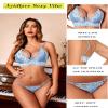 Avidlove Sexy Lace Bra and Panty Set Bralette Lingerie 2 Piece Babydoll BodysuitLight Blue XX-Large view 4