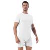 Manyakai Men's One Piece Athletic Bodysuit Button Down Leotard Shirt Gymnastic Jumpsuit Biketard Rompers White XX-Large view 4