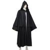 BLESSUME Friar Medieval Hooded Robe Monk Renaissance Priest Robe Halloween Cosplay Costume (Small, Black) view 3