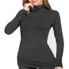 LE VONFORT Womens Turtlenecks Long Sleeve Stretch Casual Snow Thermal Shirts Black X-Large view 1