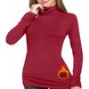 LE VONFORT Womens Mock Turtleneck Tops Long Sleeve Fleece Lined Lightweight Thermal Base Layer Dark Red XX-Large view 1