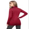 LE VONFORT Womens Mock Turtleneck Tops Long Sleeve Fleece Lined Lightweight Thermal Base Layer Dark Red XX-Large view 3