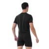 Manyakai Men's One Piece Athletic Bodysuit Button Down Leotard Shirt Gymnastic Jumpsuit Biketard Rompers Black Large view 4