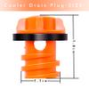 2pcs Cooler Drain Plugs Replacement Compatible with Yeti/Rtic Cooler 20 35 45 65 110,Small Drain Plugs with Leak-Proof Design, Orange view 2