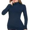 LE VONFORT Womens Turtle Neck Thermals Layering Slim Fit High Neck Undershirts Sapphire Large view 1