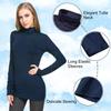 LE VONFORT Womens Turtle Neck Thermals Layering Slim Fit High Neck Undershirts Sapphire Large view 4