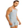 Manyakai Men's One Piece Gymnastic Bodysuit Athletic Leotard Jockstrap Jumpsuit Dancing Biketard Silver-gray Large view 3