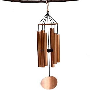 NCRD Wind Chimes for Outside, Chimes with S Hook, Metal Pendant Garden Wind Chime Home Decor Wind Chimes for Outdoor Garden Birthday Memorial Gifts (Color : Brown)