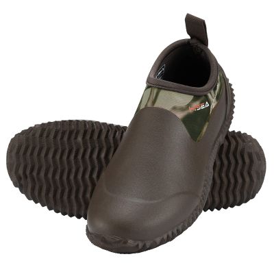 HISEA Unisex Waterproof Garden Shoes, Men's Rubber Rain Boots Women's Ankle Rain Shoes Neoprene Camp Booties Outdoor Slip-On Footwear for Gardening, Farming, Camping, Car Wash, Lawn Care and Yard Work