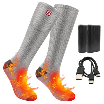Magnolia Heated Socks for Men Women, Electric Rechargeable Heating Socks Winter Foot Warmers with 3 Heat Settings Fast Heating Heated Socks for Hunting Skiing Camping Motorcycling Riding