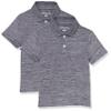Amazon Essentials Boys' Short-Sleeve Active Performance Polo Shirts, Pack of 2, Grey Space Dye, X-Large view 1