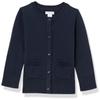 Amazon Essentials Girls' Uniform Slim Fit Crewneck Cardigan Sweater, Navy, XX-Large view 1