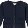 Amazon Essentials Girls' Uniform Slim Fit Crewneck Cardigan Sweater, Navy, XX-Large view 4