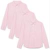 Amazon Essentials Girls' Uniform Long Sleeve Stretch Poplin Button-Down Shirts, Pack of 3, Pink, XX-Large Plus