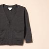 Amazon Essentials Unisex Kids' V-Neck Cotton Uniform Cardigan Sweaters, Pack of 2, Charcoal Heather, Large view 2