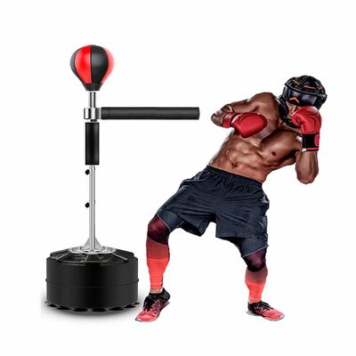 Boxing Speed Bag with Stand,Reflex Fight Ball with 360 Degree Swing arm,Heavy Platform Training Punching Bag,Movable Adjustable Fitness Equipment for Home Gym